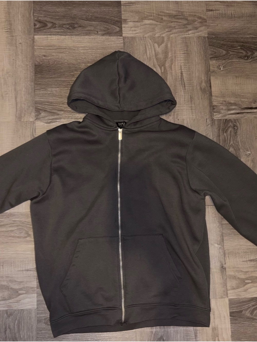 Boohooman Black Zip-Up Hooded Shirt Jacket